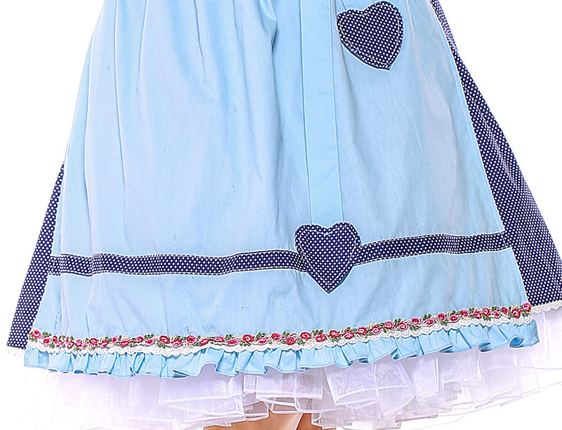 Wholesale Womens Oktoberfest Costume - Blue Polka Dot Bavarian Dress