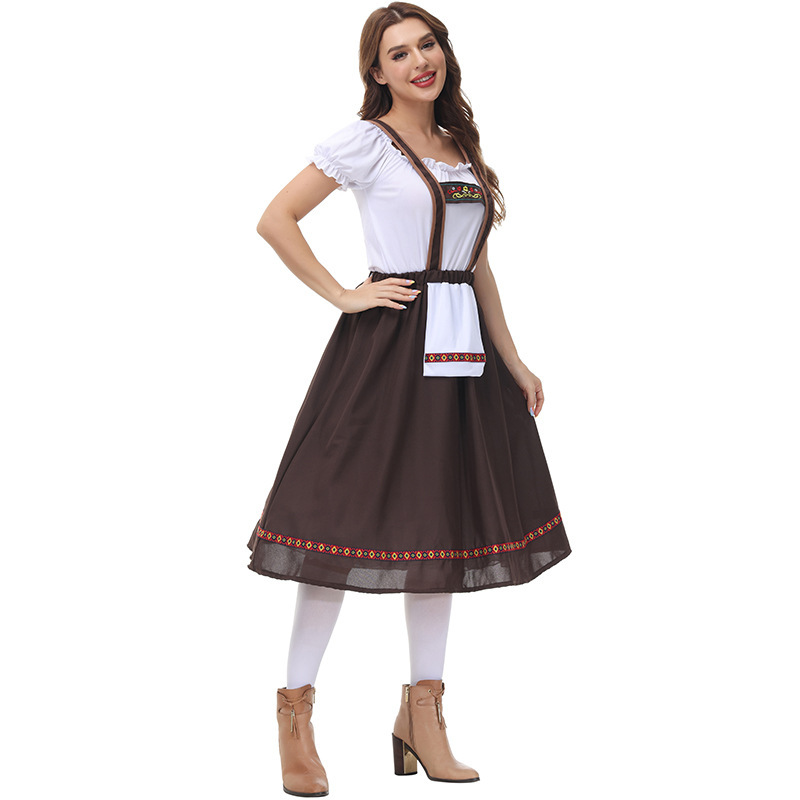 Wholesale Traditional German Attire - Brown Embroidered Women's Dirndl