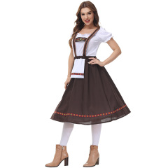 Wholesale Traditional German Attire - Brown Embroidered Women's Dirndl