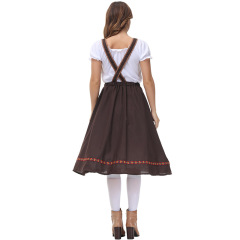 Wholesale Traditional German Attire - Brown Embroidered Women's Dirndl