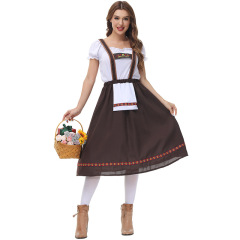 Wholesale Traditional German Attire - Brown Embroidered Women's Dirndl