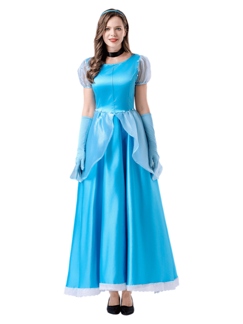 Wholesale Princess Gown - Adult Cinderella Blue Dress & Accessory Set