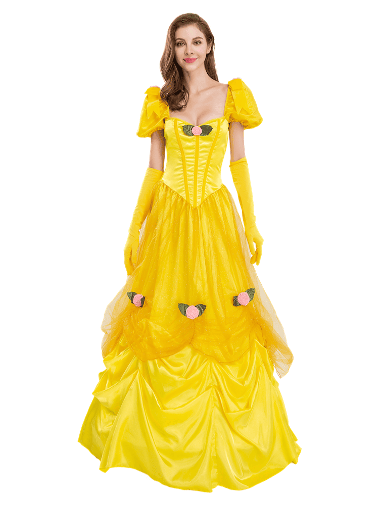 Classic Princess Ballgown - Yellow Belle Dress & Glove Set