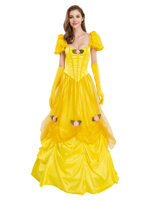 Classic Princess Ballgown - Yellow Belle Dress & Glove Set