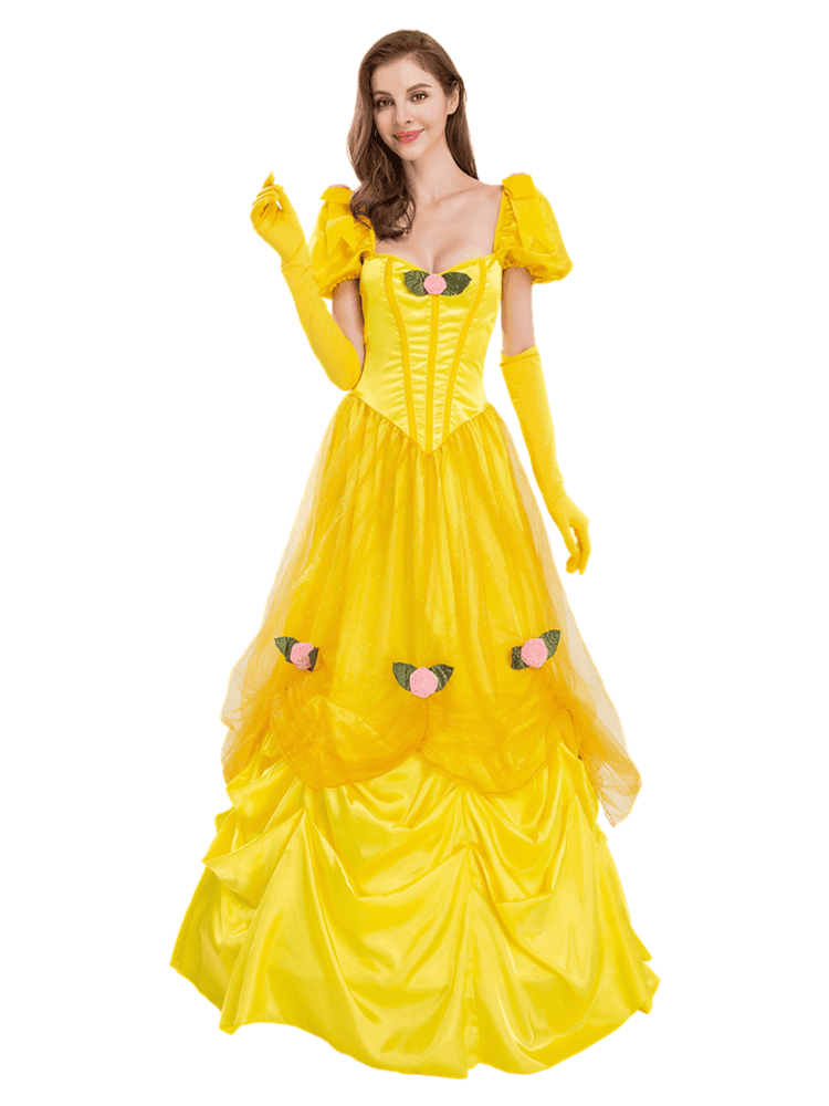 Classic Princess Ballgown - Yellow Belle Dress & Glove Set