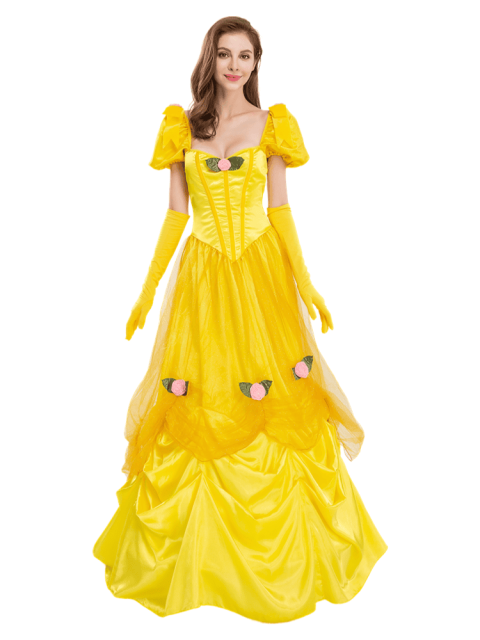 Classic Princess Ballgown - Yellow Belle Dress & Glove Set