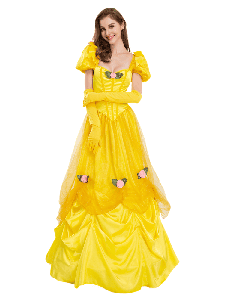 Classic Princess Ballgown - Yellow Belle Dress & Glove Set