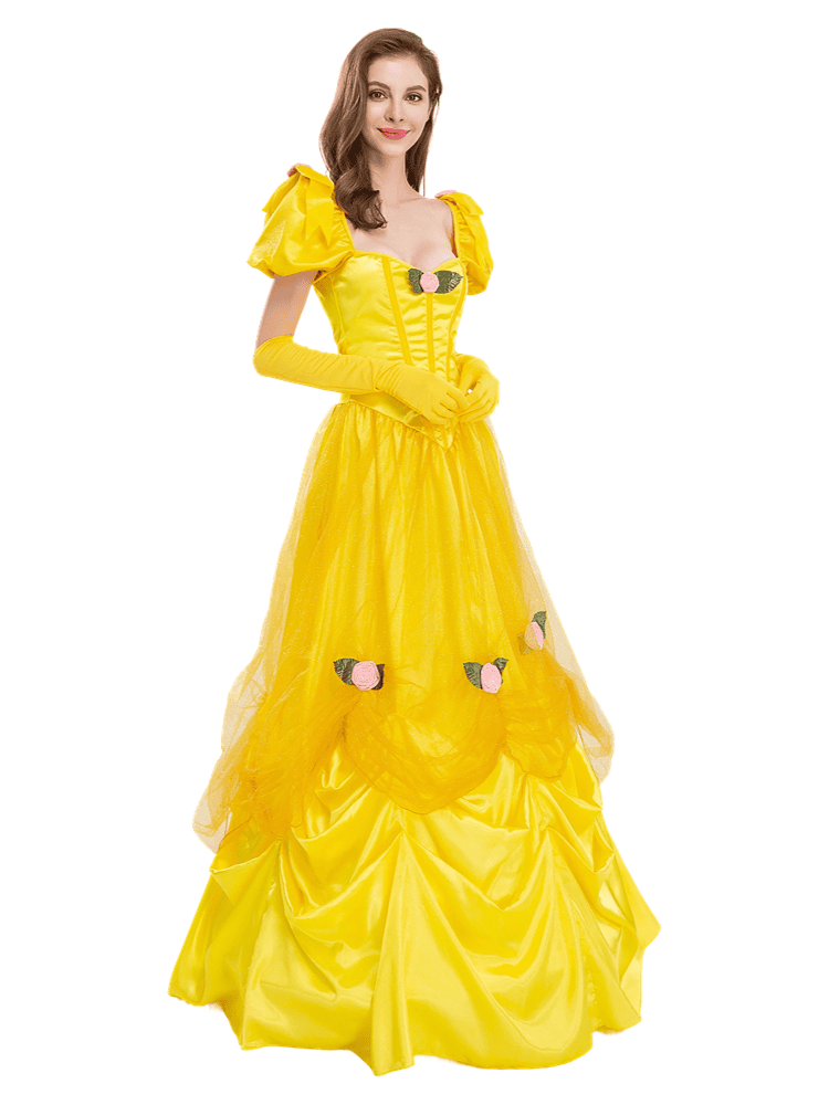 Classic Princess Ballgown - Yellow Belle Dress & Glove Set