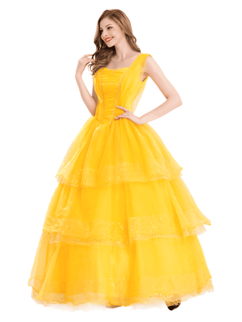 Wholesale Adult Disney Princess Yellow Dress Belle - Live-Action Princess Gown