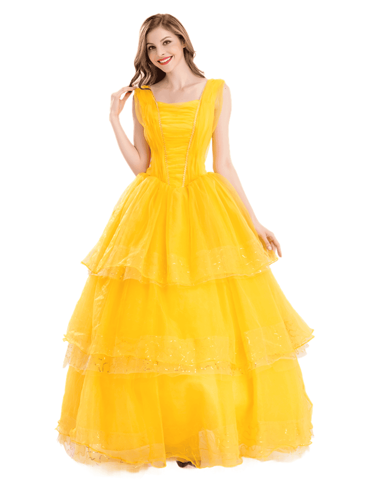 Wholesale Adult Disney Princess Yellow Dress Belle - Live-Action Princess Gown