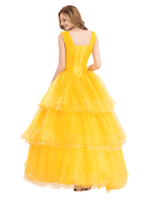 Wholesale Adult Disney Princess Yellow Dress Belle - Live-Action Princess Gown
