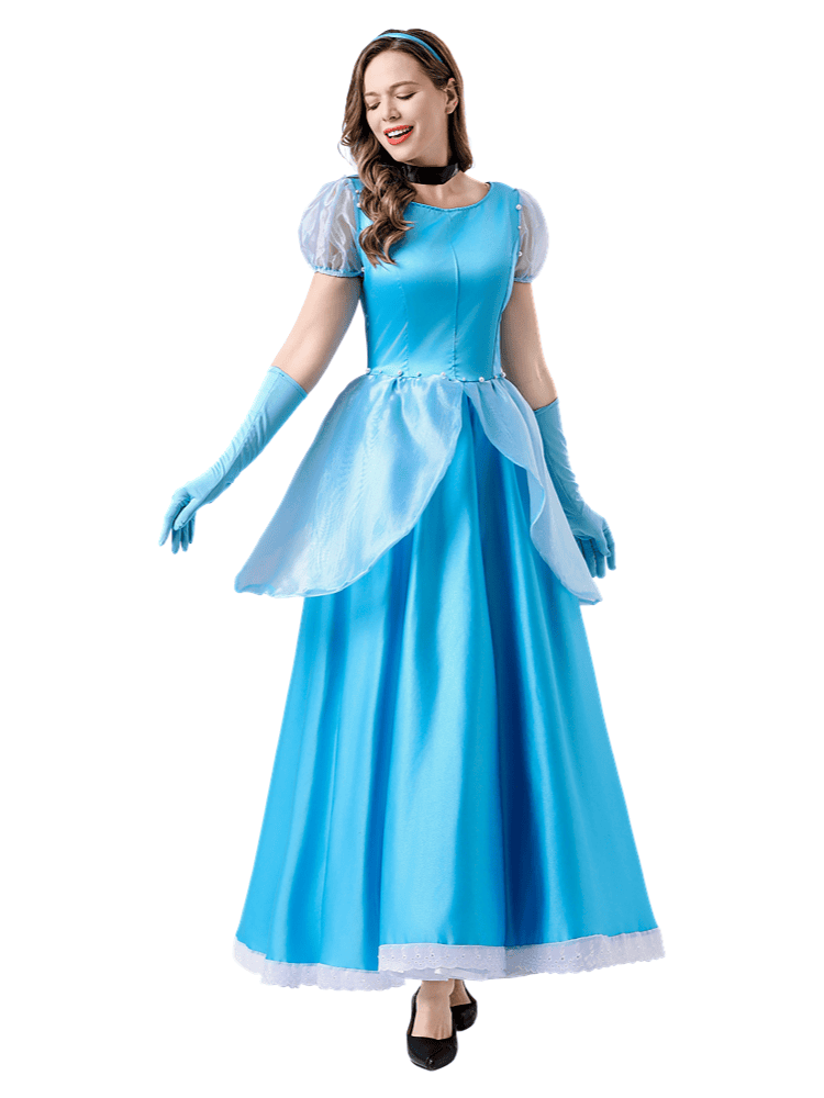 Wholesale Princess Gown - Adult Cinderella Blue Dress & Accessory Set