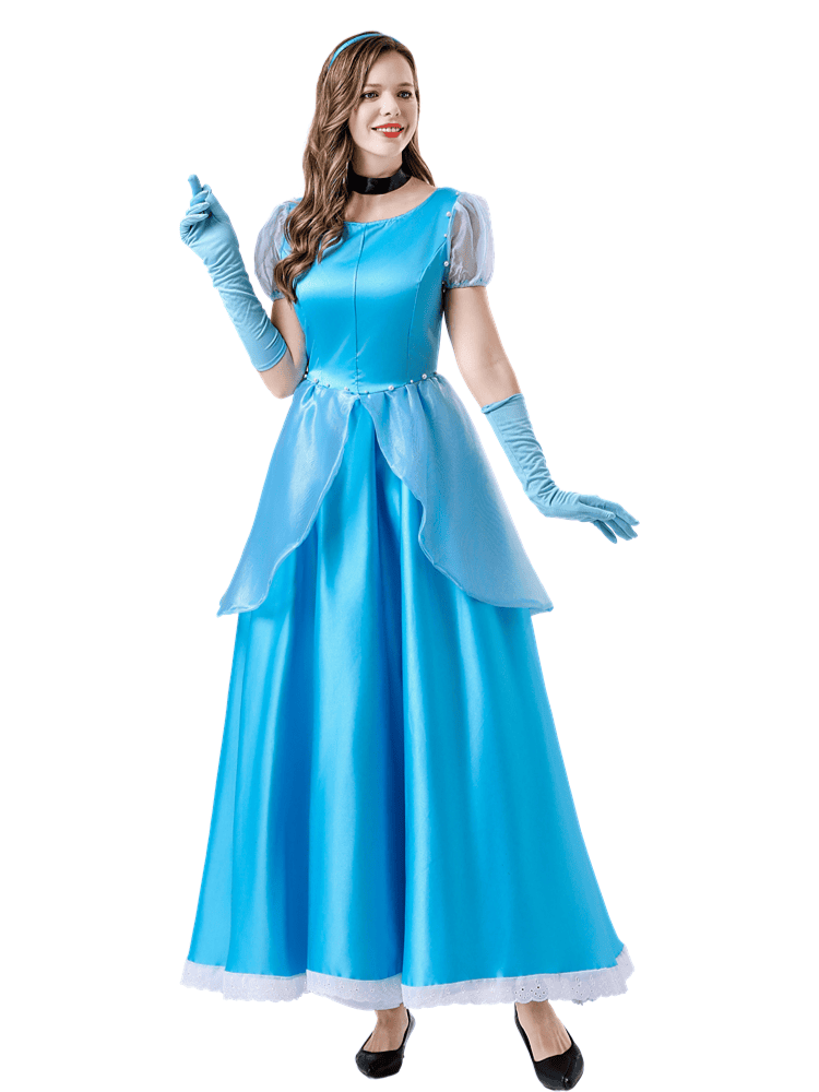 Wholesale Princess Gown - Adult Cinderella Blue Dress & Accessory Set