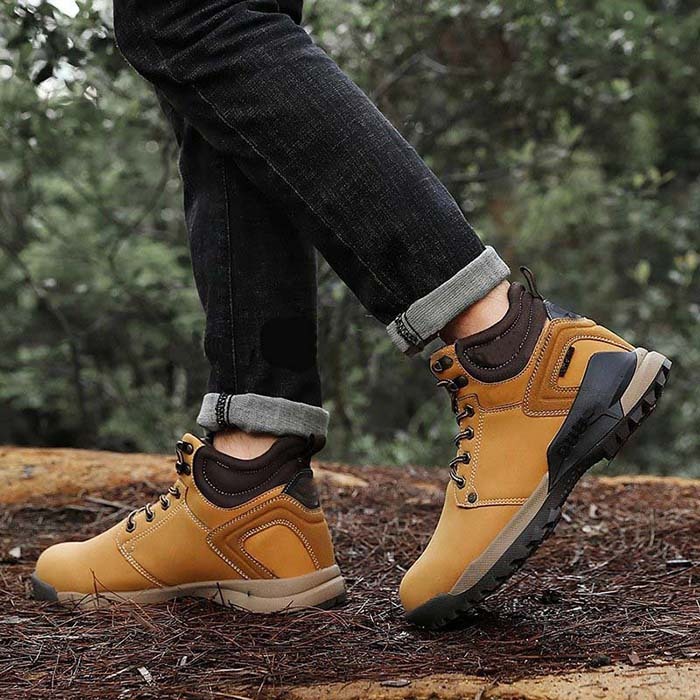 New Men Leather Boots Hiking Shoes Trekking Outdoor Waterproof Hiking Boots Sport Camping hiking Mountain Shoes Outdoor Waterproof Casual Lightweight Fashion Hiking Shoes Men Trekking Walking hiking Trail Running Shoes