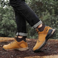 New Men Leather Boots Hiking Shoes Trekking Outdoor Waterproof Hiking Boots Sport Camping hiking Mountain Shoes Outdoor Waterproof Casual Lightweight Fashion Hiking Shoes Men Trekking Walking hiking Trail Running Shoes