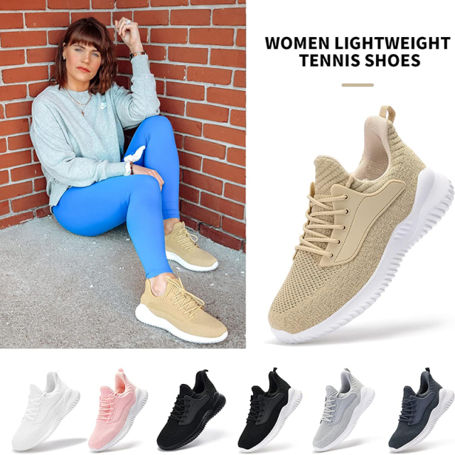 Lightweight Women Tennis Shoes Walking Sneakers Running Slip On Gym Athletic Workout Nursing Comfort Work Shoe Women's Walking Shoes Slip on Tennis Sneakers Casual Athletic Running Lightweight Breathable Mesh Knit Non Slip Shoes