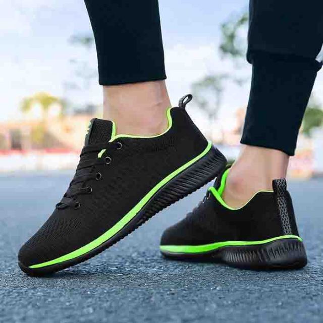 Men‘s Knit Sneakers Lightweight Running Shoes Athletic Gym Training Running Shoes Anti-Slip Walking Fitness Sneakers Customized Logo Outdoor Breathable Mesh Running Shoes Athletic Jogging Shoes Men Sport Running Footwear