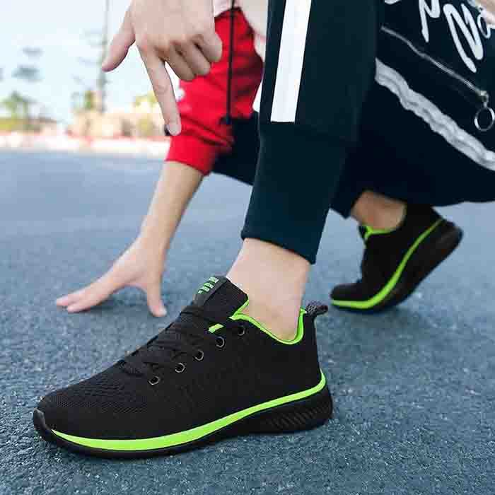 Men‘s Knit Sneakers Lightweight Running Shoes Athletic Gym Training Running Shoes Anti-Slip Walking Fitness Sneakers Customized Logo Outdoor Breathable Mesh Running Shoes Athletic Jogging Shoes Men Sport Running Footwear