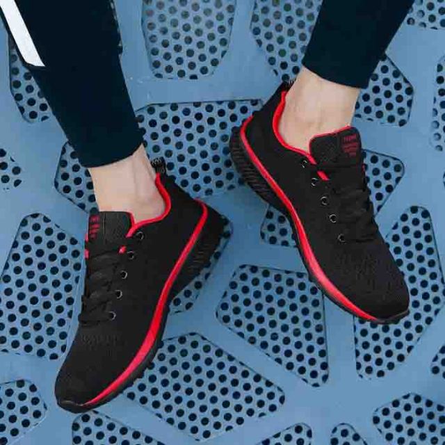 Men‘s Knit Sneakers Lightweight Running Shoes Athletic Gym Training Running Shoes Anti-Slip Walking Fitness Sneakers Customized Logo Outdoor Breathable Mesh Running Shoes Athletic Jogging Shoes Men Sport Running Footwear