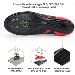 Hot selling high quality and professional Mens Classic Sports Cycling Shoes Compatible Cycling Shoes Mountain Men's Bike Bicycle Cycling Shoes Compatible Good for Indoor Cycle  Off Road and MTB Buckle Strap