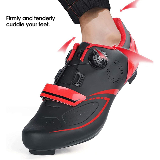 Hot selling high quality and professional Mens Classic Sports Cycling Shoes Compatible Cycling Shoes Mountain Men's Bike Bicycle Cycling Shoes Compatible Good for Indoor Cycle  Off Road and MTB Buckle Strap