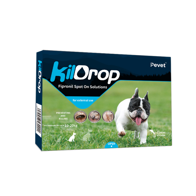 Factory OEM Pet Dewormer Fipronil Spot on Solutions for Dogs with a Weight of 10 to 20kg,Spreads through Sebum Fipronil Spot On Solutions for dog with a weight less than 10kg,Pevet