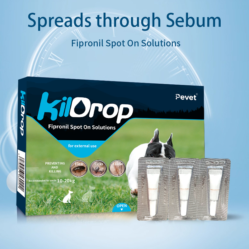 Factory OEM Pet Dewormer Fipronil Spot on Solutions for Dogs with a Weight of 10 to 20kg,Spreads through Sebum Fipronil Spot On Solutions for dog with a weight less than 10kg,Pevet