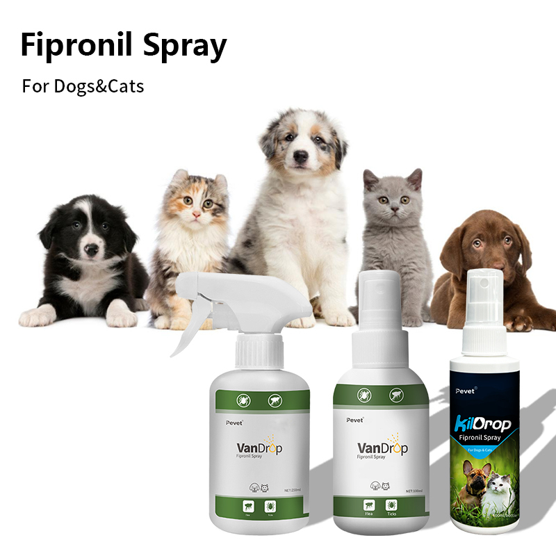Vet-recommended Spreads through Pet dewormer Fipronil Spray for dogs and cats,Spreads through Sebum Fipronil Spot On Solutions for dog with a weight of 10 to 20kg,Pevet