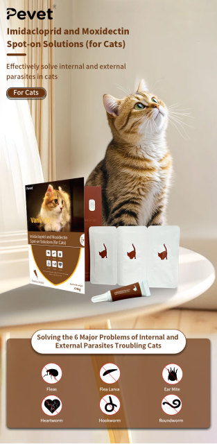 Pet Medicine lmidacloprid and Moxidectin Spot-on solutions for cats,Pet Medicine lmidacloprid and Moxidectin Spot-on solutions for cats,Pevet