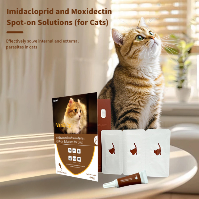 Veterinary lmidacloprid and Moxidectin Spot-on solutions for cats,Veterinary lmidacloprid and Moxidectin Spot-on solutions for cats,Pevet