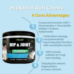 Comprimés à mâcher souples pour l'articulation de la hanche des chiens et chats (OEM/ODM) - Formule multivitaminée MSM - Réparation du cartilage - Soutien de la mobilité - Santé osseuse,Comprimés à mâcher souples pour l'articulation de la hanche des chiens et chats (OEM/ODM) - Formule multivitaminée MSM - Réparation du cartilage - Soutien de la mobilité - Santé osseuse,Pevet