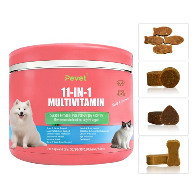 Viên nhai mềm bổ sung vitamin tổng hợp Pevet Multivitamin Soft Chews Glucosamine Probiotics Hỗ trợ tim mạch, khớp, da và hệ miễn dịch 60 viên/chai,Viên nhai mềm bổ sung vitamin tổng hợp Pevet Multivitamin Soft Chews Glucosamine Probiotics Hỗ trợ tim mạch, khớp, da và hệ miễn dịch 60 viên/chai,Pevet