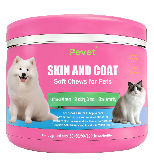 Suplementos nutricionais mastigáveis para pele e pelagem, fornecimento do fabricante, para combater a queda de pelos, cuidar da beleza da pelagem e da saúde do seu animal de estimação.,Suplementos nutricionais mastigáveis para pele e pelagem, fornecimento do fabricante, para combater a queda de cabelo, cuidar da beleza da pelagem e da saúde do seu animal de estimação.,Pevet