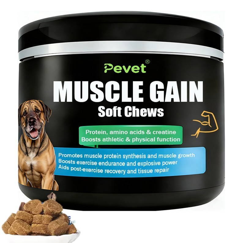 MUSCLE GAIN SOFT CHEWS-Wholesale High-Protein Fast-Absorption Soft Chews Muscle Gain Dog Muscle Bone Health Supplement Weight Gain Skin/Coat Custom,MUSCLE GAIN SOFT CHEWS-Wholesale High-Protein Fast-Absorption Soft Chews Muscle Gain Dog Muscle Bone Health Supplement Weight Gain Skin/Coat Custom,Pevet