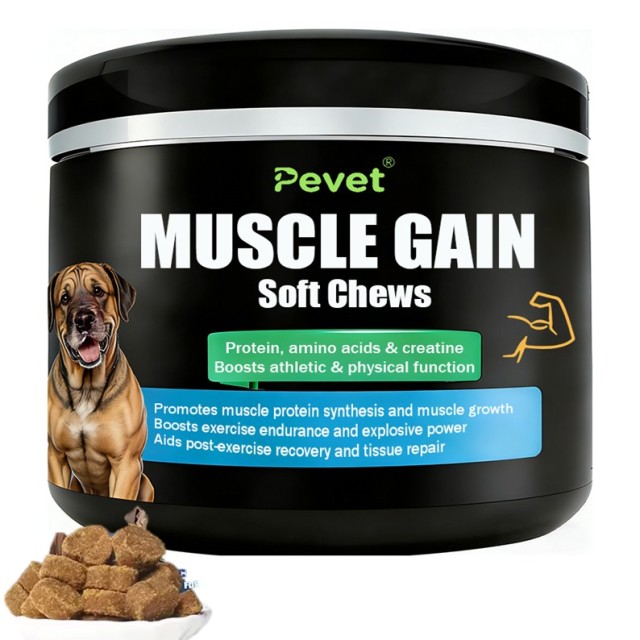 MUSCLE GAIN SOFT CHEWS-Wholesale High-Protein Fast-Absorption Soft Chews Muscle Gain Dog Muscle Bone Health Supplement Weight Gain Skin/Coat Custom,MUSCLE GAIN SOFT CHEWS-Wholesale High-Protein Fast-Absorption Soft Chews Muscle Gain Dog Muscle Bone Health Supplement Weight Gain Skin/Coat Custom,Pevet