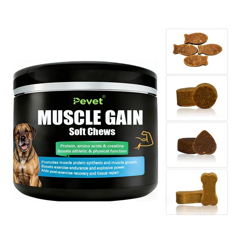 MUSCLE GAIN SOFT CHEWS-Wholesale High-Protein Fast-Absorption Soft Chews Muscle Gain Dog Muscle Bone Health Supplement Weight Gain Skin/Coat Custom,MUSCLE GAIN SOFT CHEWS-Wholesale High-Protein Fast-Absorption Soft Chews Muscle Gain Dog Muscle Bone Health Supplement Weight Gain Skin/Coat Custom,Pevet