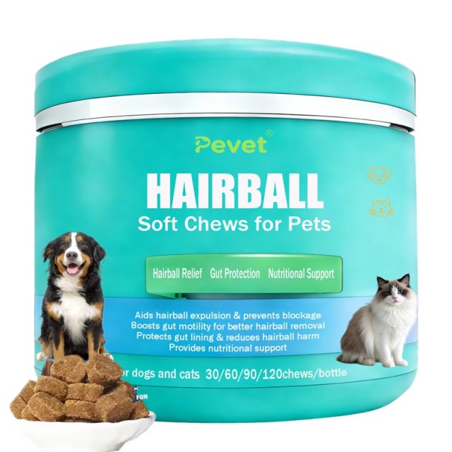 HAIRBALL SOFT CHEWS for Cats & Dogs Natural Hairball Remedy Supports Gentle Hairball Expulsion Prevents Gastrointestinal Obstruction Regulates Intestinal Motility Protects GI Mucosa with Psyllium Husk Barley Grass Inulin & Vitamins Daily Digestive & Coat,HAIRBALL SOFT CHEWS for Cats & Dogs Natural Hairball Remedy Supports Gentle Hairball Expulsion Prevents Gastrointestinal Obstruction Regulates Intestinal Motility Protects GI Mucosa with Psyllium Husk Barley Grass Inulin & Vitamins Daily Digestive & Coat,Pevet