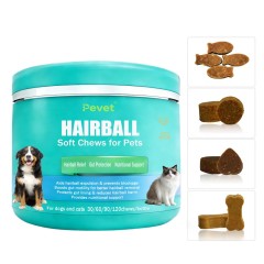 HAIRBALL SOFT CHEWS for Cats & Dogs Natural Hairball Remedy Supports Gentle Hairball Expulsion Prevents Gastrointestinal Obstruction Regulates Intestinal Motility Protects GI Mucosa with Psyllium Husk Barley Grass Inulin & Vitamins Daily Digestive & Coat,HAIRBALL SOFT CHEWS for Cats & Dogs Natural Hairball Remedy Supports Gentle Hairball Expulsion Prevents Gastrointestinal Obstruction Regulates Intestinal Motility Protects GI Mucosa with Psyllium Husk Barley Grass Inulin & Vitamins Daily Digestive & Coat,Pevet