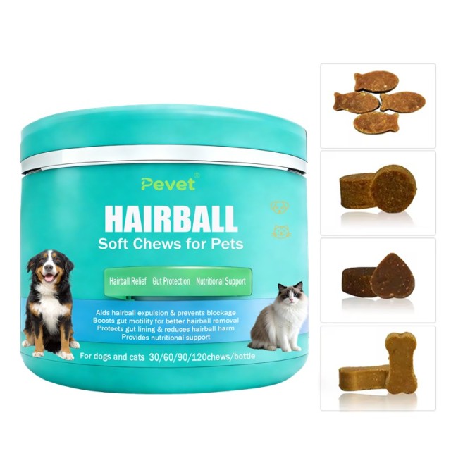 HAIRBALL SOFT CHEWS for Cats & Dogs Natural Hairball Remedy Supports Gentle Hairball Expulsion Prevents Gastrointestinal Obstruction Regulates Intestinal Motility Protects GI Mucosa with Psyllium Husk Barley Grass Inulin & Vitamins Daily Digestive & Coat,HAIRBALL SOFT CHEWS for Cats & Dogs Natural Hairball Remedy Supports Gentle Hairball Expulsion Prevents Gastrointestinal Obstruction Regulates Intestinal Motility Protects GI Mucosa with Psyllium Husk Barley Grass Inulin & Vitamins Daily Digestive & Coat,Pevet