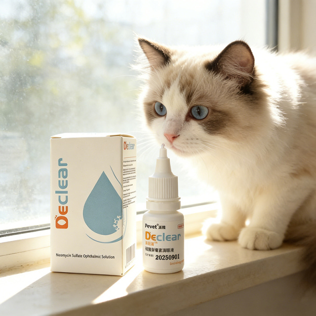 Pevet Antibiotic Eye Drops for Dogs & Cats – Neomycin Sulfate, Treats Conjunctivitis & Keratitis, 8ml,eterinary neomycin eye solution,Pevet