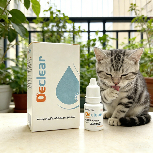 Pevet Antibiotic Eye Drops for Dogs & Cats – Neomycin Sulfate, Treats Conjunctivitis & Keratitis, 8ml,eterinary neomycin eye solution,Pevet