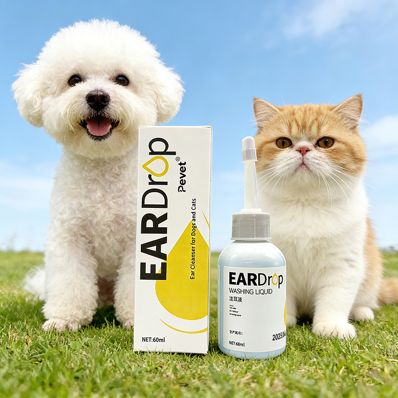Pevet Ear Cleaner for Dogs & Cats – Removes Ear Wax & Controls Odor, Gentle Formula, 60ml,EarDrop Cleanser for Dogs and Cats or cleaning the ear canal in dogs and cats, removing cerumen and secretions, reducing itching, ear scratching, and head shaking. Assisting in repairing ear canal mucosa, removing cerumen, preventing ear odor,Pevet