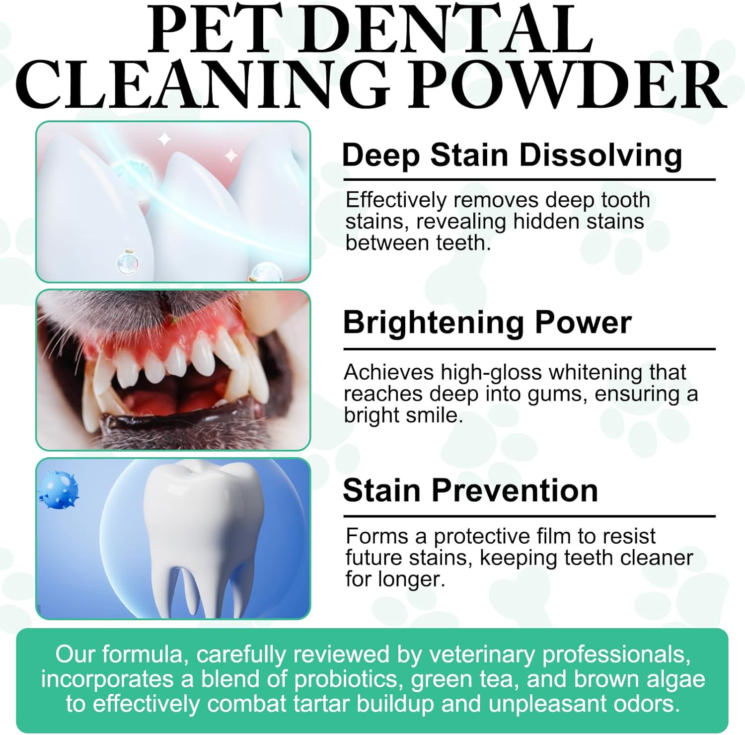 Dog Teeth Cleaning Powder, Dog Dental Care, Targets Tartar & Bad Breath & Reduces Plaque,Dog Teeth Cleaning Powder, Dog Dental Care, Targets Tartar & Bad Breath & Reduces Plaque,Pevet