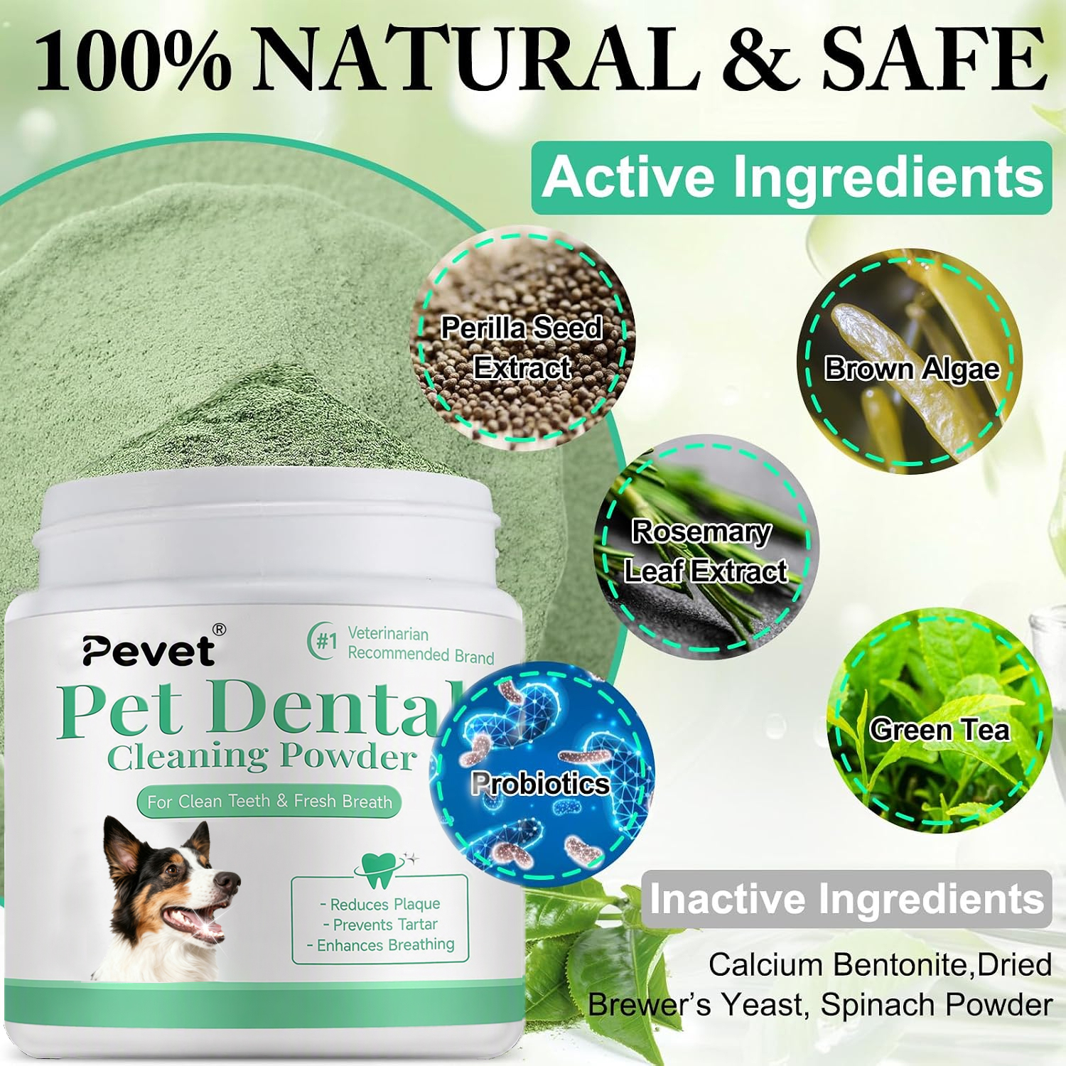 Dog Teeth Cleaning Powder, Dog Dental Care, Targets Tartar & Bad Breath & Reduces Plaque,Dog Teeth Cleaning Powder, Dog Dental Care, Targets Tartar & Bad Breath & Reduces Plaque,Pevet