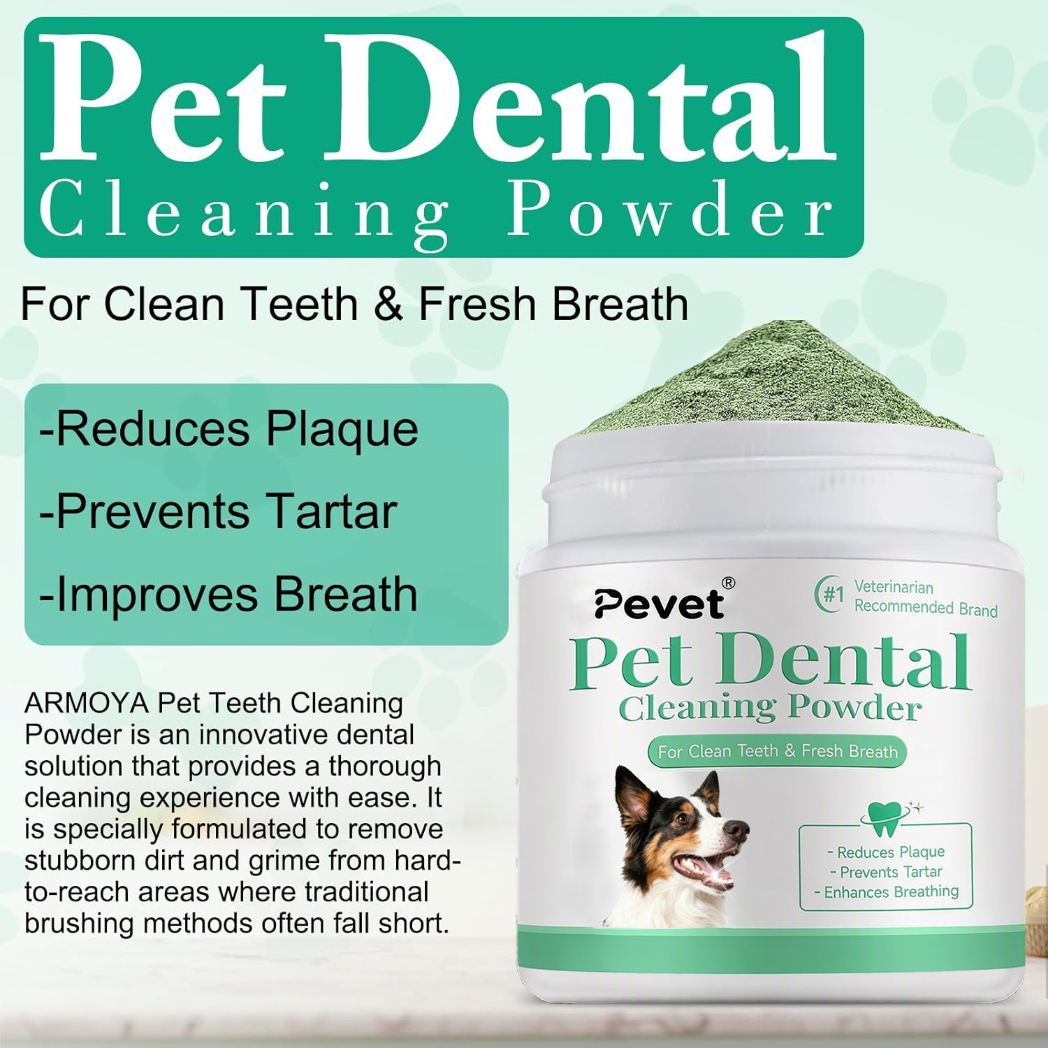 Dog Teeth Cleaning Powder, Dog Dental Care, Targets Tartar & Bad Breath & Reduces Plaque,Dog Teeth Cleaning Powder, Dog Dental Care, Targets Tartar & Bad Breath & Reduces Plaque,Pevet