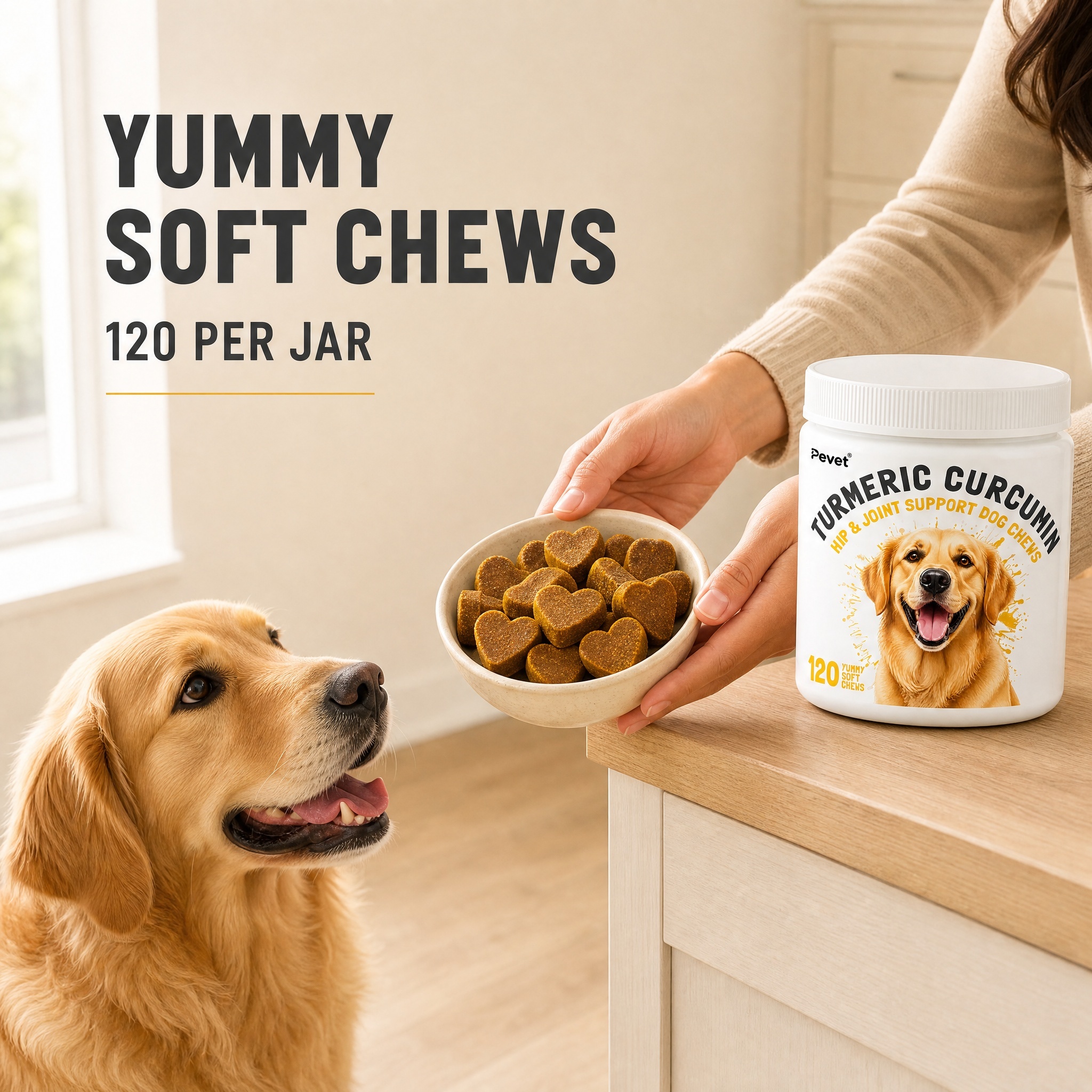 Pevet MSM Turmeric Joint Soft Chews for Dogs Hip and Joint Supplement Mobility Support Chews Private Label,Pevet MSM Turmeric Joint Soft Chews for Dogs Hip and Joint Supplement Mobility Support Chews Private Label,Pevet