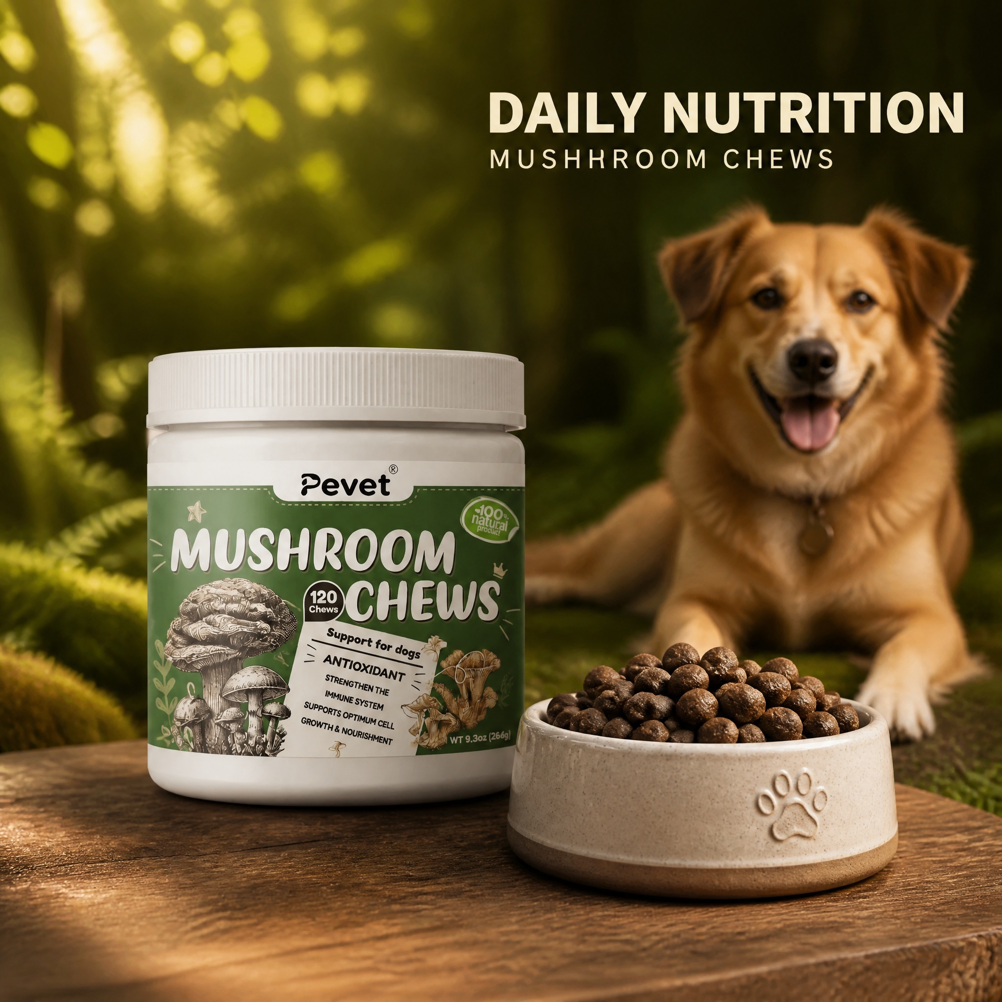 Pevet OEM ODM Grain-Free Mushroom Supplement Soft Chews Ashwagandha Probiotic Blend-Immune Support Joint Health,Pevet OEM ODM Grain-Free Mushroom Supplement Soft Chews Ashwagandha Probiotic Blend-Immune Support Joint Health,Pevet