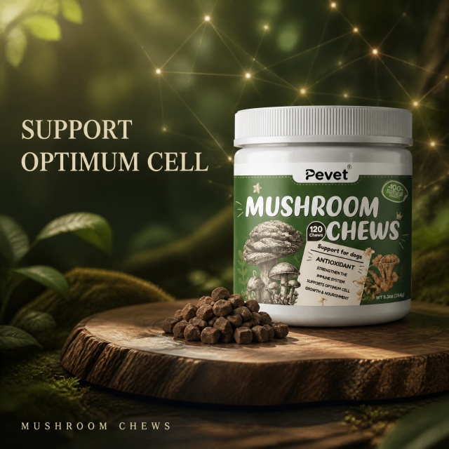 Pevet OEM ODM Grain-Free Mushroom Supplement Soft Chews Ashwagandha Probiotic Blend-Immune Support Joint Health,Pevet OEM ODM Grain-Free Mushroom Supplement Soft Chews Ashwagandha Probiotic Blend-Immune Support Joint Health,Pevet