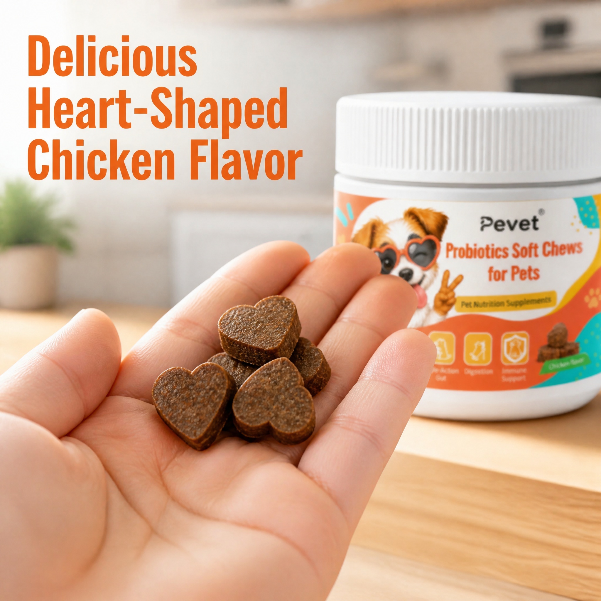 Pevet Probiotic Soft Chews for Dogs-Long-acting Gut Health & Seasonal Allergy Support Digestive Health Supplements,Pevet Probiotic Soft Chews for Dogs-Long-acting Gut Health & Seasonal Allergy Support Digestive Health Supplements,Pevet