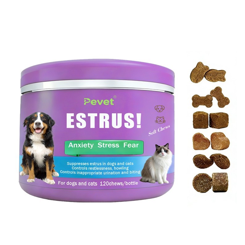 Cat Dog Soft Chew Estrus Management Supplement Vitamins Minerals Fast Absorption Safe for Fleas Inappropriate Urination Biting,Cat Dog Soft Chew Estrus Management Supplement Vitamins Minerals Fast Absorption Safe for Fleas Inappropriate Urination Biting,Pevet
